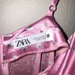 ZARA Womens Pink Floral Satin Mini Babydoll Dress Size XS Photo 4