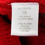 Westport 1962 Vintage Red Ribbed V-Neck Long Sleeves Sweater, Size 1X Photo 3