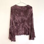 American Eagle Soft Sexy T Tie Dye Faux Wrap Top Purple Surplice Long Sleeve S Photo 10