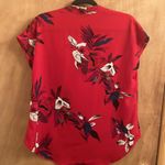 SheIn Red floral print short sleeve blouse woman’s size small Photo 4