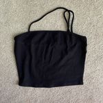 Better Be  Double Strap One Shoulder Black Crop Tank Top Size M Photo 0