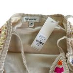 Francesca’s Alethea Multicolor Stripe Crochet Boho Mini Dress Cover Up Medium Pink Photo 3