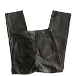 EXPRESS Faux Patent Leather Super High Rise Pants Sz. 4R Modern Straight Black Photo 4