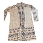 Lucky Brand Size Large Sweater LONG sleeved Tribal Taupe Olive Cardigan NWT Photo 4