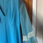 Vintage baby blue lace chiffon sleeves 60/70s maxi dress Size M Photo 6