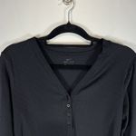 Nike  XL Womens Dri Fit Luxe Henley Bodysuit Cut Out Black Long Sleeve‎ Athletic Photo 1