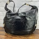Michael Kors  Fulton Large Black Patent Leather Hobo Shoulder Bag Gold Hardware Photo 1