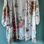 Chicos Easywear 2 Open Front Cardigan White Floral Kimono Cottagecore Romantic Size L Photo 1