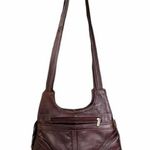 Vintage Pebbled Leather Crossbody Bag Espresso Brown 70s Boho Bohemian Purse Photo 4