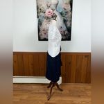 Leslie Fay Elegant New Vintage 1980s Leslie Faye White and Navy Mother of the Bride Dress! Photo 4