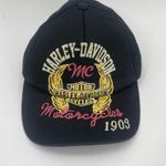 HARLEY DAVIDSON Hat One Size Baseball Cap Rhinestone Bling Black Motorcycles Photo 1