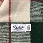 Amana Woolen Mills Red and Green Plaid Wool Scarf Made in USA Photo 3