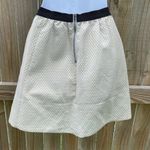 Ganni  for Anthro gold metallic arrow print zip back mini skirt with pockets Photo 2