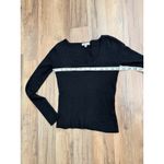 Madewell Ribbed Scoop Neck Long Sleeve Top Black Slim Fit Stretch Size M Photo 5