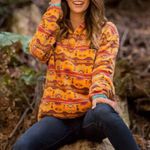 Southern Marsh Fleece Dorado Pullover Size Medium Orange Aztec 1/4 Zip Southwest Photo 1