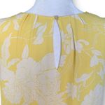H&M  Dress Yellow White Retro Floral Pleated Top Sleeveless Open Keyhole Back Photo 5