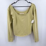 Free People We The Free x  Can't Let Go Shirt Size Large Snakeskin Moss NWT Top Photo 10