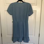 ASOS  Denim Short Sleeve Ruffle Wrap Dress Size US 8 Photo 6