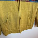 Oversized Western Geometric Colorful Print Boho Drawstring Cowl Neck Hoodie Yellow Photo 2