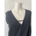 intimissimi V Neck Navy Bar Wrap front Silk Modal Sleeveless pullover tank Small Blue Photo 3