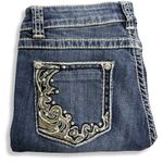 Reba Jeans Womens 8 Blue Bootcut Western Embroidered Rhinestone Stretch 30x30 Photo 1