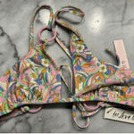 For Love and Lemons Devon Triangle Bikini Top Women's Size Small Pink Photo 0