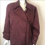Jessica Simpson burgundy button long trench coat Photo 2