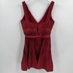 Alexis  Marilou Crinkle Burgundy Red Mini Dress Size Large NWT (Broken Zipper)‎ Photo 5