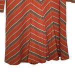 Free People New Romantics Dress Size Large Orange Green Tan Striped Womens Photo 3