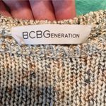 BCBGeneration Cream Tuxedo Hem Short Sleeve Sweater Photo 10