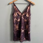 Free People  Night Shimmer Mini-Dress Size 0 Sundown Purple Sequins Sleeveless Photo 4
