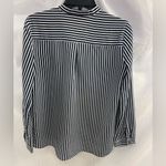ZARA Navy and White Striped Button Down Shirt Size Small Photo 3