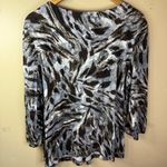 Chico's  Size 3 or US 16 Blue Black Swirl Blouse Stretchy Comfy Office Career Wear Photo 4