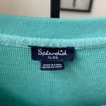 Splendid  Thermal Dip Dye Shirt Sweatshirt Blue Green XL Photo 3