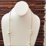 J.Crew  Faux Pearl & Gold Tone Chain Necklace Photo 2