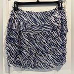 Ann Taylor  Blue, White, Black Tiered Silk Mini Skirt Photo 1