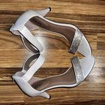 Style & Co Style Co Phillyis Sz 9 Two-Piece San White Sparkle Rhinestones Glitter Heel Pump Photo 0