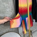 AMUR Asymmetrical Jacquard Knit Skirt in Rainbow Blue Photo 10