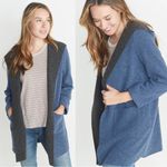 Marine layer • Wren Hooded Coat jacket blue grey sweater knit cardigan Photo 6