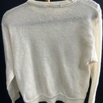 Vintage 80’s or 90’s Made in Italy Sweater Flower Bead Appliqué Accent Small White Photo 4