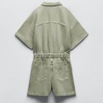 ZARA romper jumpsuit denim jeans olive green Photo 5