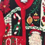 Vintage Heirloom Collectibles Knitted
Christmas Sweater Cardigan Women's Sz S Red Photo 3