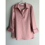 Preston & York  Women's Cosmo Pink Tunic Top Collared Roll Tab Sleeves Size‎ L Photo 11