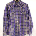 Wrangler  Womens Western Shirt Large Pearl Snap Metallic Plaid Cowboy Rodeo Ranch Photo 0