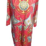 J. McLaughlin XL Nautical Pink 3/4 Sleeve boat Neck Dress Knee Length Photo 0