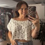 Free People  Organic Cotton Cropped Printed Lounge Top Size XS Photo 0