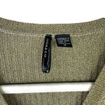 ISDA & CO. Gold Slinky Y2K Ribbed Long Sleeve Button Down Stretchy Cardigan Photo 3