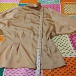 American Vintage Blouse Concepts Size 8 Vintage Gold Long Sleeve Shiny Blouse Top 80s Padding Car Photo 2