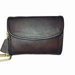 Coach Brown Leather Coin Purse Wallet Gold Keychain Attachment Snap Closure Photo 15