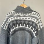 H&M Pringle of Scotland x Gray Fair Isle Mock Neck Knit Pullover Sweater Small Photo 7
